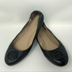 Tory Burch Allie Flats. Black Tory Burch Emblem on front. Size 8 1/2.